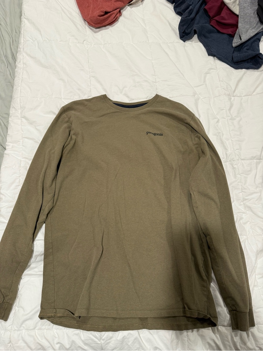Patagonia Olive Green Long Sleeve Crewneck Shirt